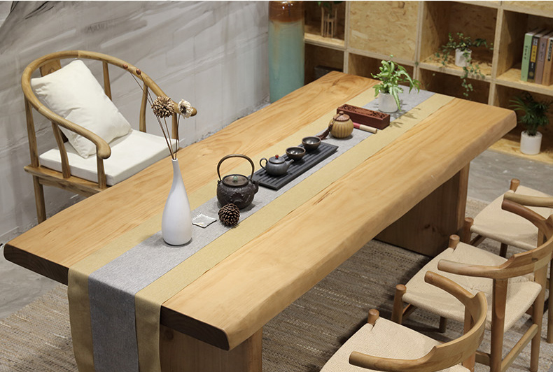 復古純實木茶桌椅組合，仿古簡約功夫茶臺