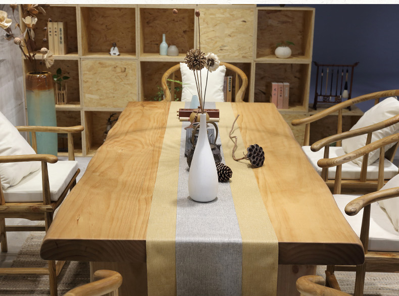 復(fù)古純實(shí)木茶桌椅組合，仿古簡(jiǎn)約功夫茶臺(tái)