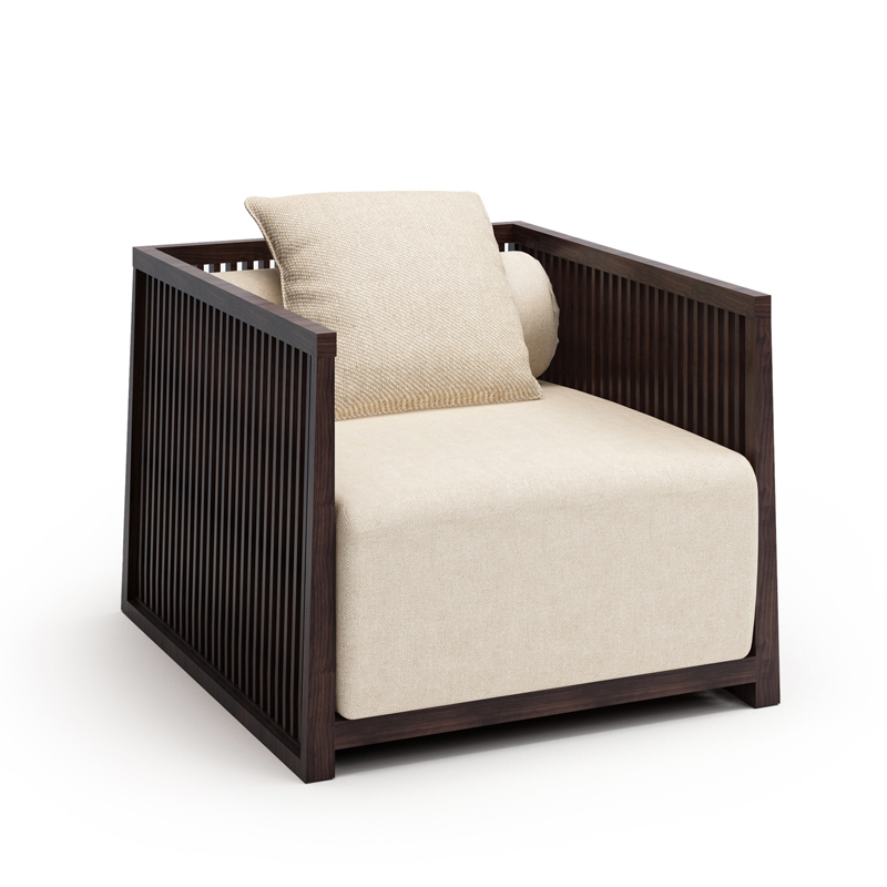 中式實(shí)木沙發(fā)組合，簡(jiǎn)約現(xiàn)代客廳布藝沙發(fā)