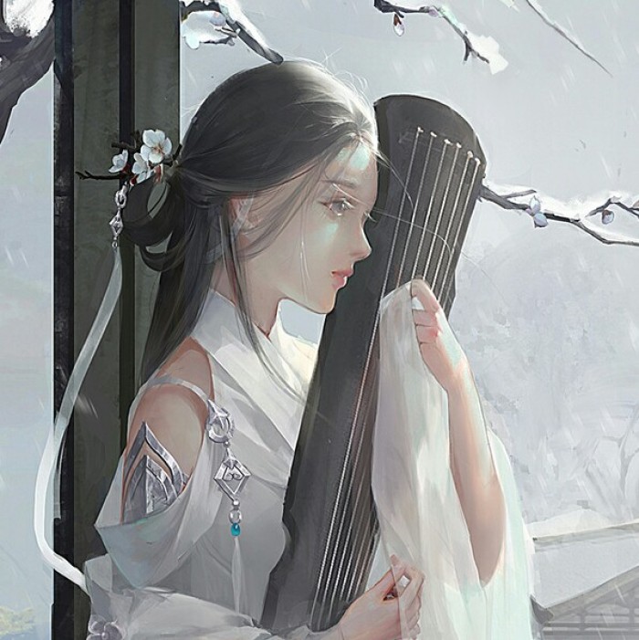 清雅風(fēng)格古典女生頭像，動(dòng)漫水彩古風(fēng)頭像