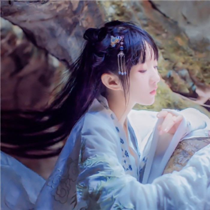 嬌俏女子古風唯美頭像，淡掃峨眉真人女生頭像