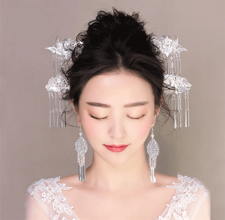 家佳樂文學(xué)銀白色步搖，新文藝復(fù)古發(fā)簪