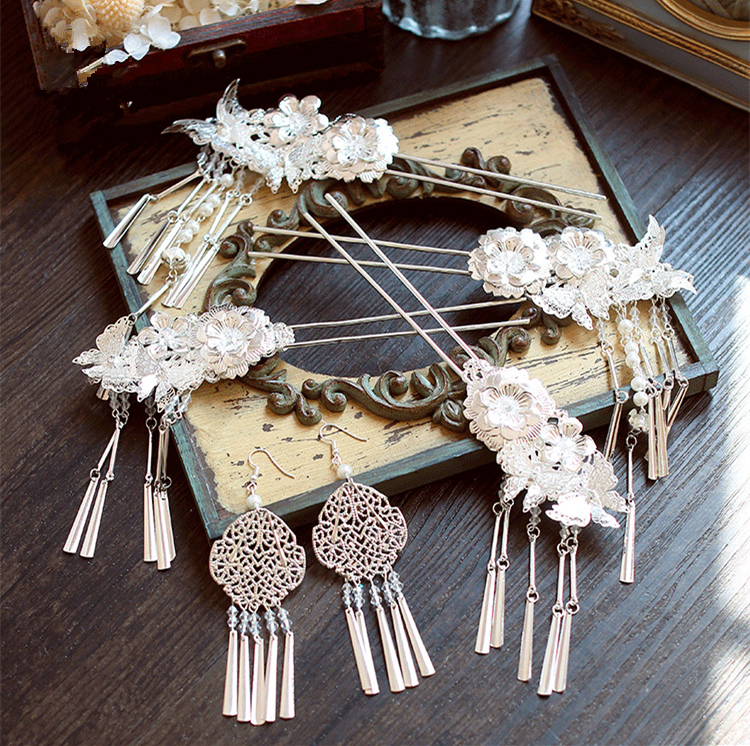 家佳樂文學(xué)銀白色步搖，新文藝復(fù)古發(fā)簪