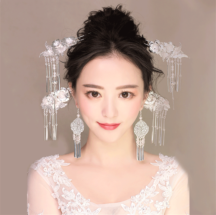 家佳樂文學(xué)銀白色步搖，新文藝復(fù)古發(fā)簪