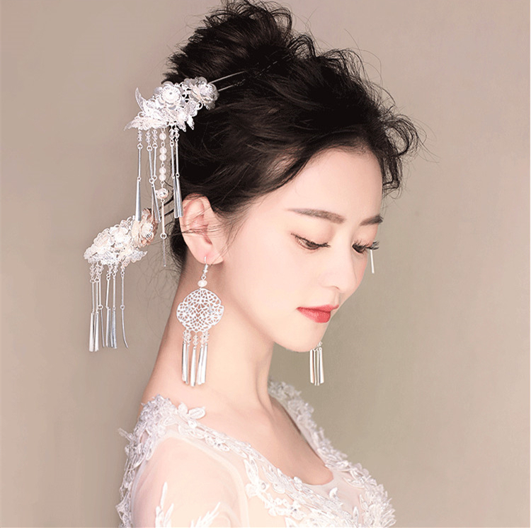 家佳樂文學(xué)銀白色步搖，新文藝復(fù)古發(fā)簪