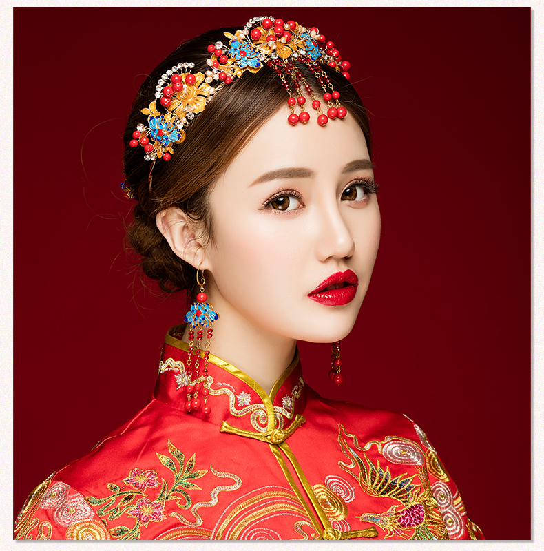 來唯美新娘古風(fēng)額飾，皇冠結(jié)婚婚禮配飾