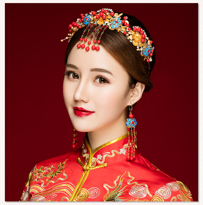 來唯美新娘古風(fēng)額飾，皇冠結(jié)婚婚禮配飾