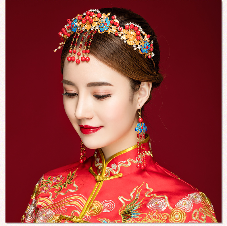 來唯美新娘古風(fēng)額飾，皇冠結(jié)婚婚禮配飾