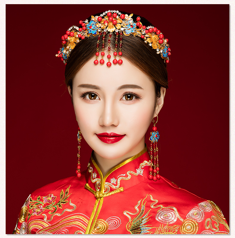 來唯美新娘古風(fēng)額飾，皇冠結(jié)婚婚禮配飾