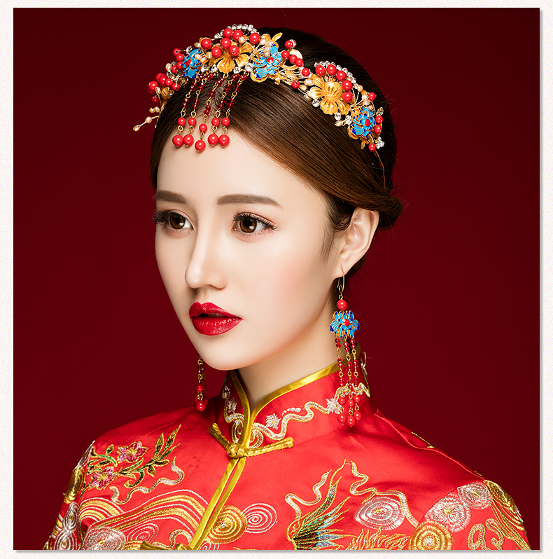 來唯美新娘古風(fēng)額飾，皇冠結(jié)婚婚禮配飾