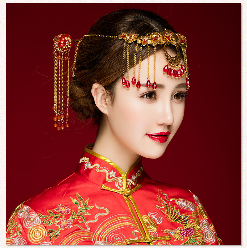 中式古典步搖額飾，優(yōu)雅高貴眉心墜