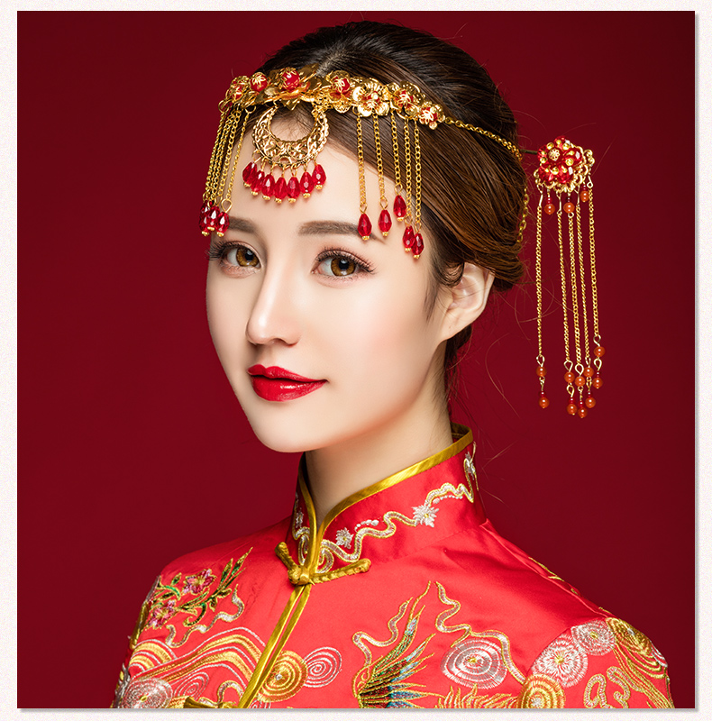 中式古典步搖額飾，優(yōu)雅高貴眉心墜