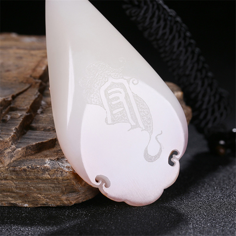 財(cái)福雙至和田玉貔貅掛墜，白玉籽料吊墜