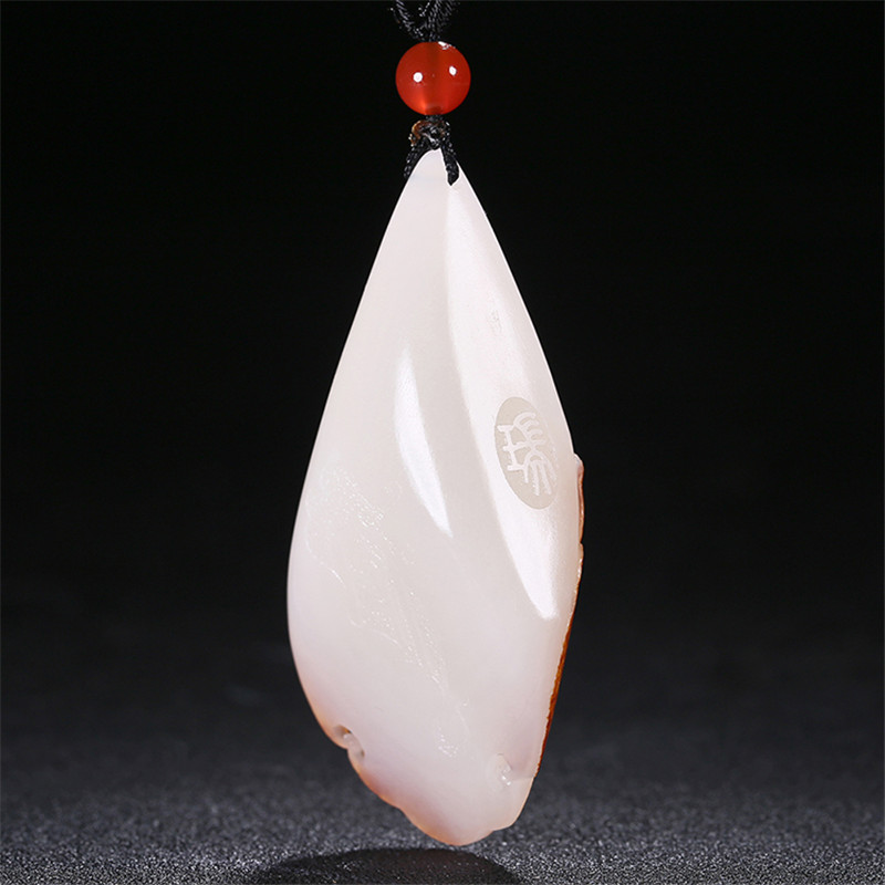 財(cái)福雙至和田玉貔貅掛墜，白玉籽料吊墜