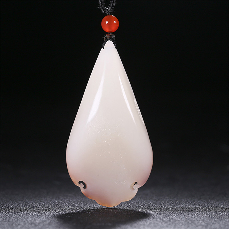 財(cái)福雙至和田玉貔貅掛墜，白玉籽料吊墜