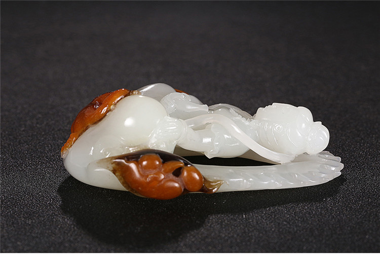 鳳拜觀音手玩件白玉把件，和田玉白玉籽料觀音