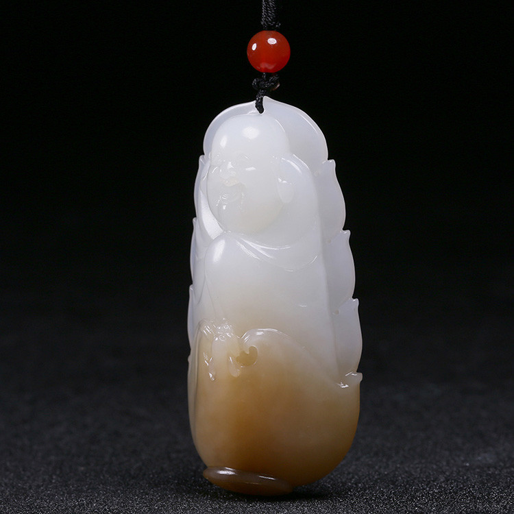 夫妻和田玉掛墜，玉佛觀音彌勒佛項(xiàng)鏈
