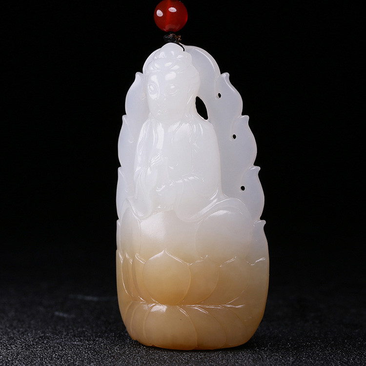 夫妻和田玉掛墜，玉佛觀音彌勒佛項(xiàng)鏈