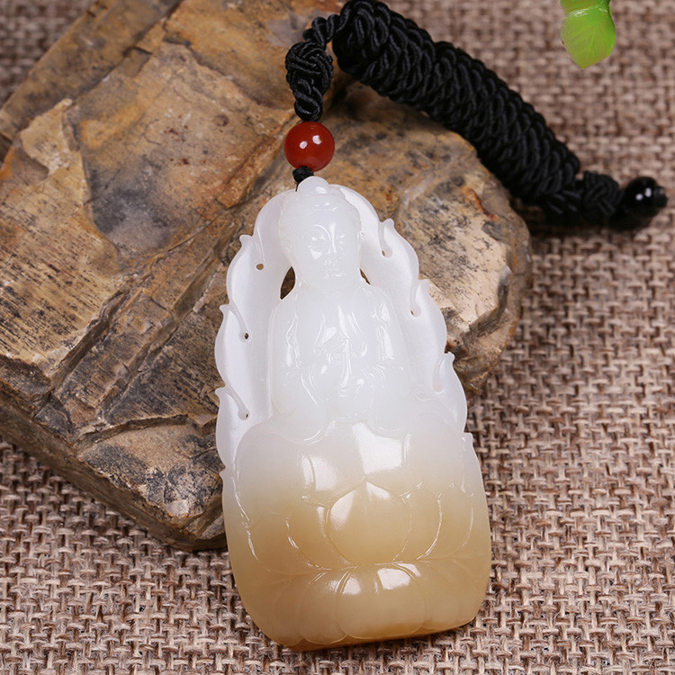 夫妻和田玉掛墜，玉佛觀音彌勒佛項(xiàng)鏈