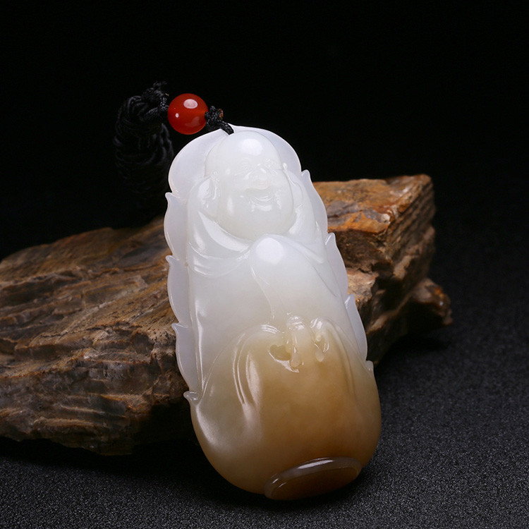 夫妻和田玉掛墜，玉佛觀音彌勒佛項(xiàng)鏈