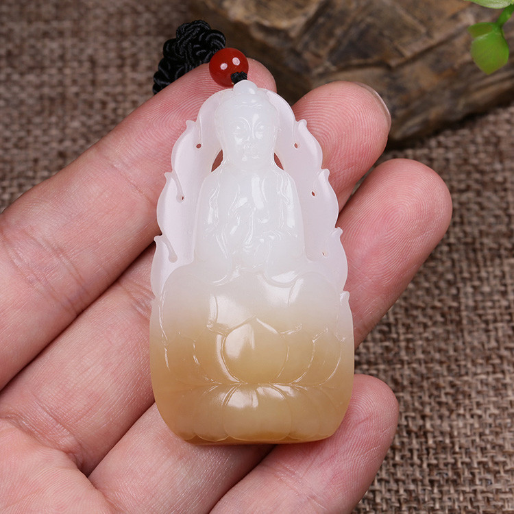 夫妻和田玉掛墜，玉佛觀音彌勒佛項(xiàng)鏈