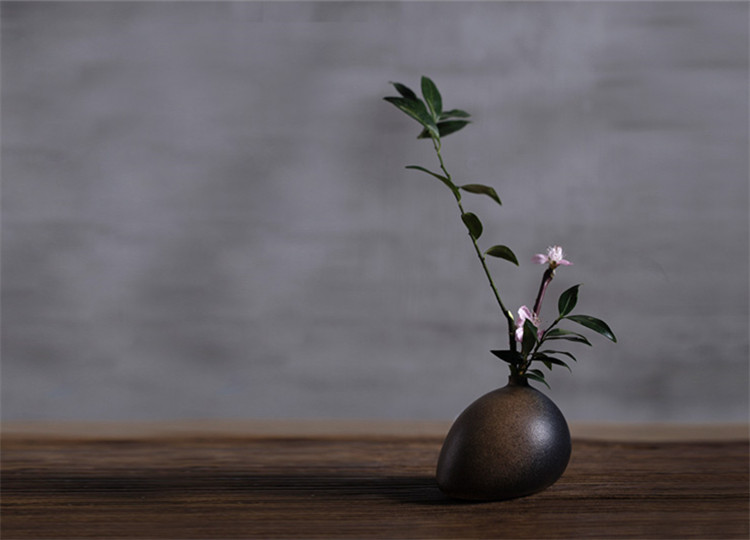 陶瓷花瓶桌面迷你小花插，中式禪意花插三石圖