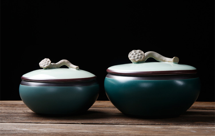 中式古典陶瓷禮盒茶葉罐，普洱醒茶葉包裝密封