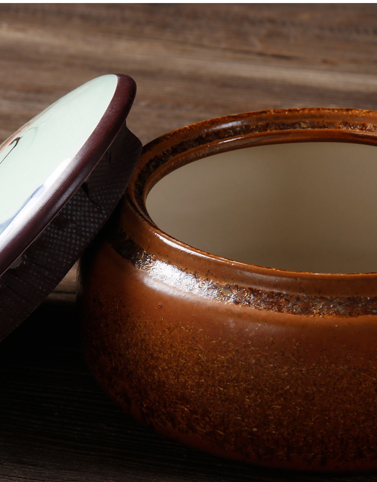 手繪陶瓷茶葉密封罐，龍泉青瓷禮盒裝普洱醒茶
