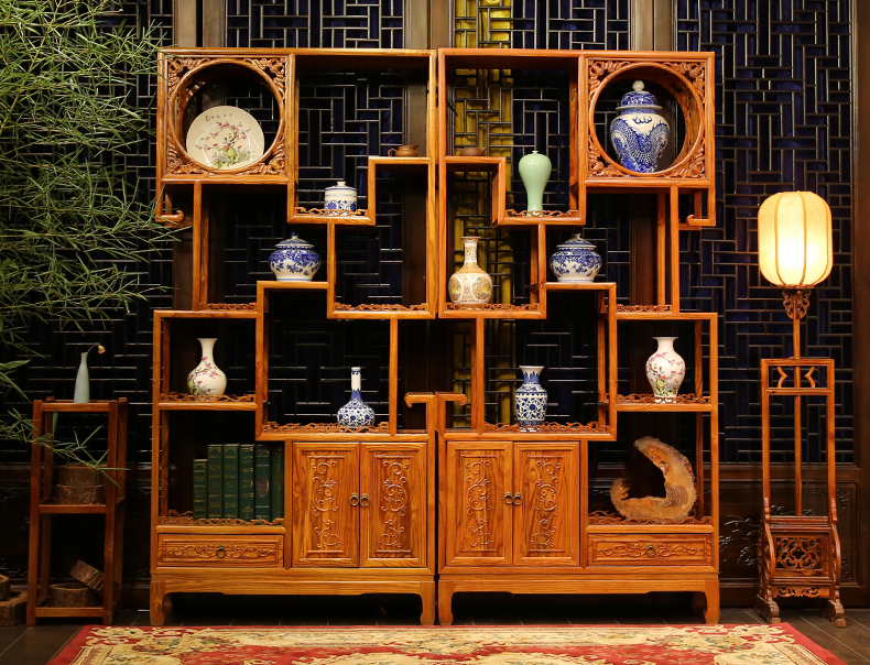 全實木中式隔斷仿古博古架，家具多寶閣格置物