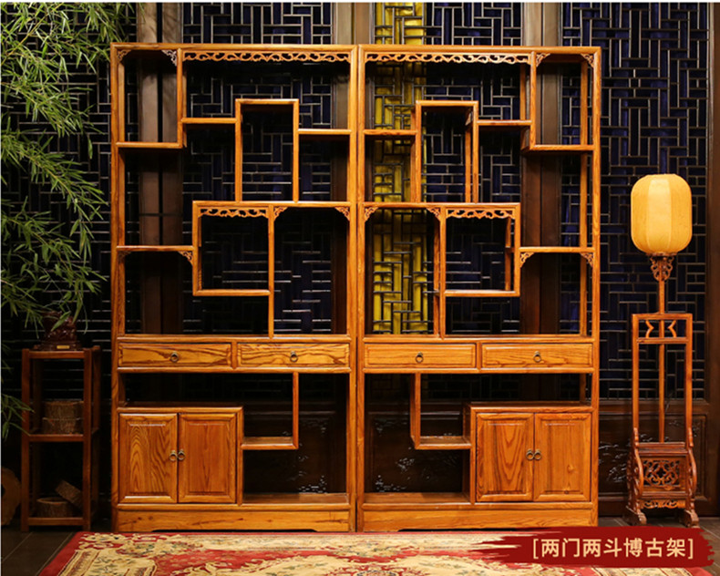 全實木中式隔斷仿古博古架，家具多寶閣格置物