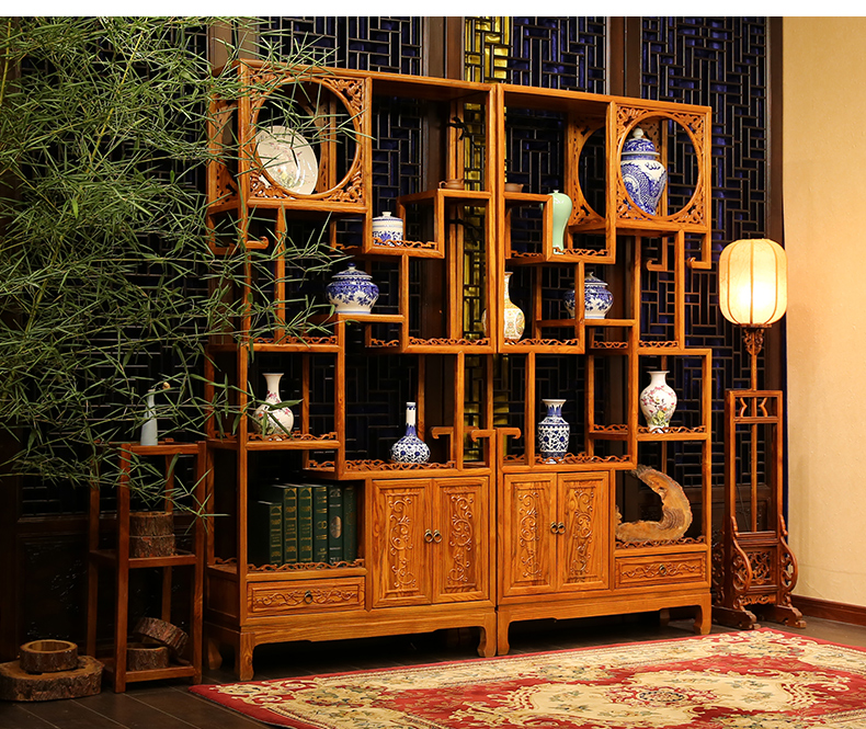 全實木中式隔斷仿古博古架，家具多寶閣格置物