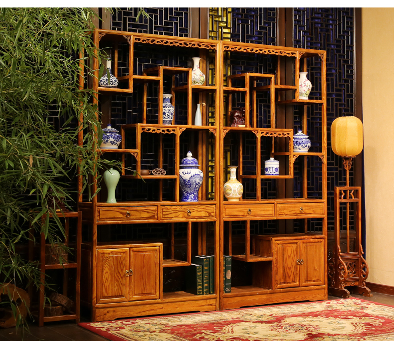 全實木中式隔斷仿古博古架，家具多寶閣格置物