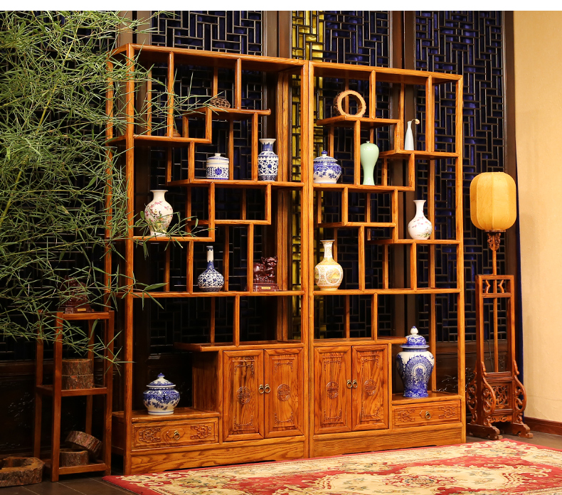 全實木中式隔斷仿古博古架，家具多寶閣格置物