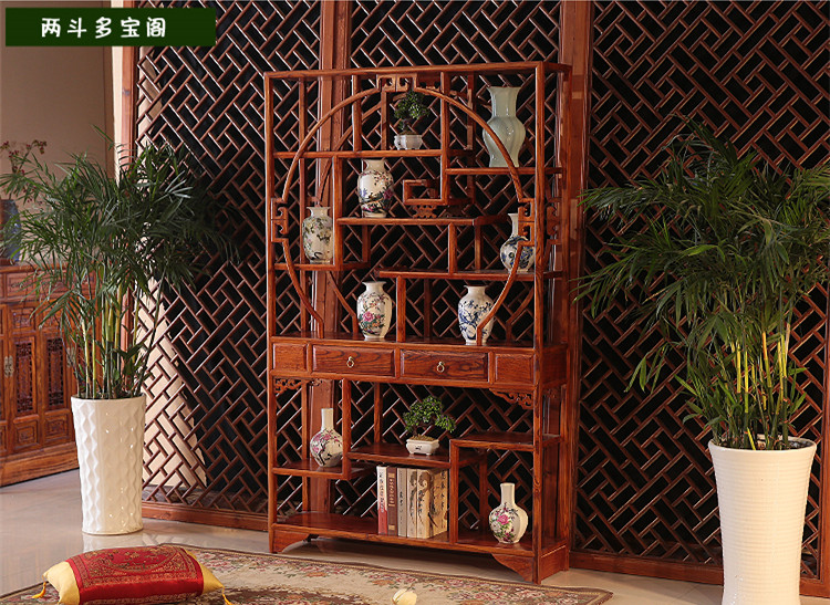 明清仿古實(shí)木博古架，多寶格成列架1.2米