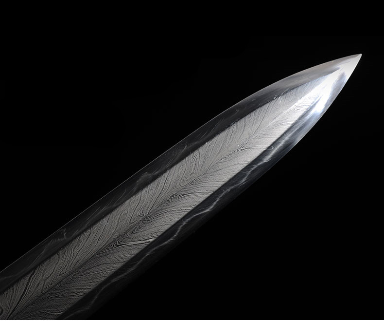 精美鎏金銀唐劍之王，冷兵器羽毛紋寶劍