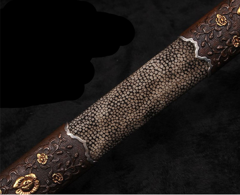 精美鎏金銀唐劍之王，冷兵器羽毛紋寶劍