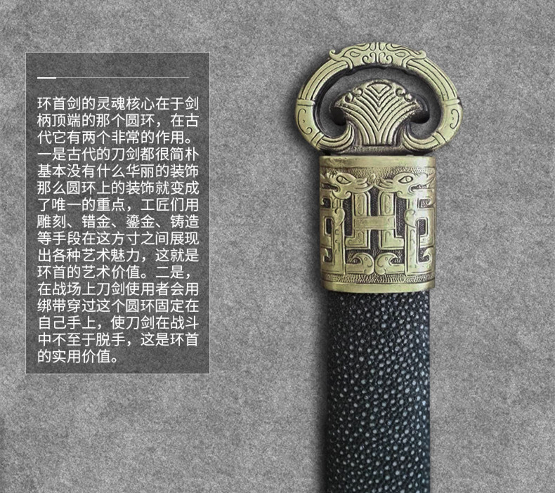 龍紋環(huán)首劍漢劍，漢代軍隊(duì)常用佩刀