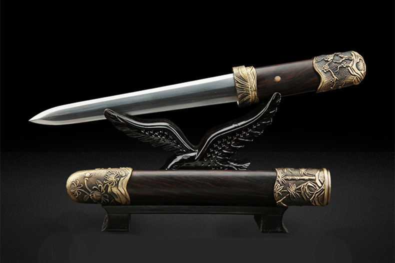 梅蘭竹菊八面四君子劍，中國(guó)傳統(tǒng)象征紋飾寶劍