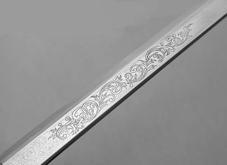 唐劍霜明燒刃長刀一體長劍，唐手工兵器刀劍