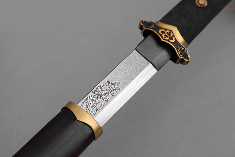 唐劍霜明燒刃長刀一體長劍，唐手工兵器刀劍