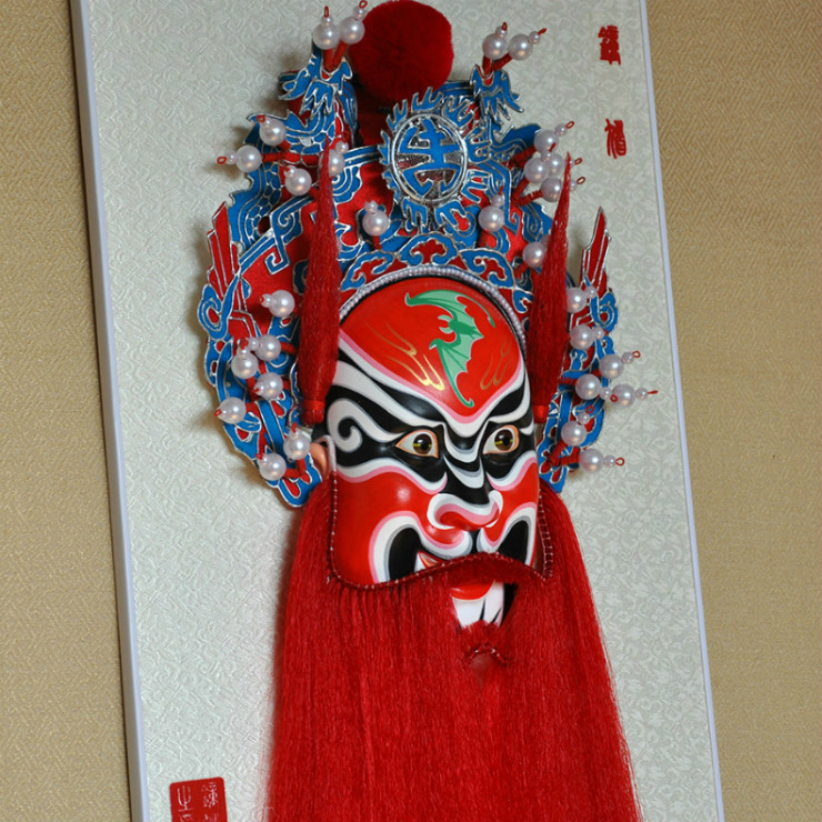 鐘馗京劇臉譜掛件，鎮(zhèn)宅辟邪工藝品家具掛件