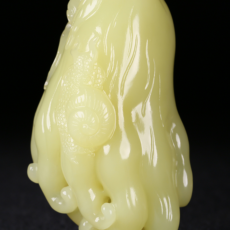 和田黃玉佛手瓜玉掛件，天然玉石項鏈玉把件