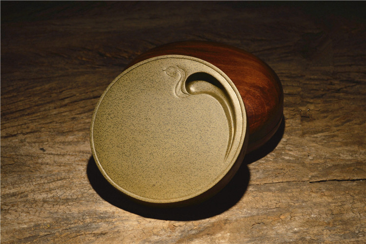 老坑黃魚子原石籽料硯臺，四大名硯歙硯硯臺