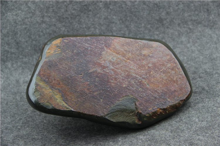 金暈魚子荷葉雕花歙硯，老坑硯臺(tái)龍尾硯