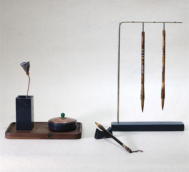 創(chuàng)意簡(jiǎn)約毛筆筆掛筆架，中式書房文房精品