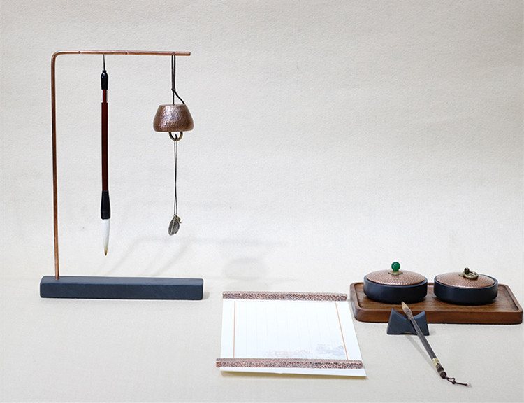 創(chuàng)意簡(jiǎn)約毛筆筆掛筆架，中式書房文房精品