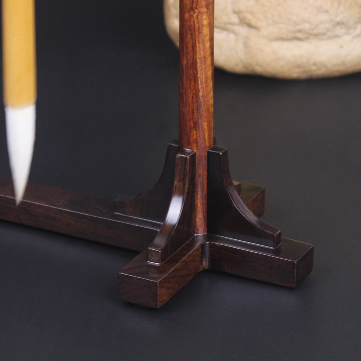 簡約花梨木筆掛筆架，實(shí)木書法用品