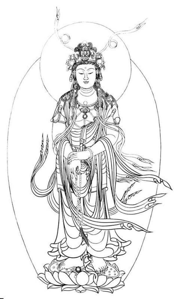 家佳樂(lè)文學(xué)繪畫(huà)技巧白描觀音圖