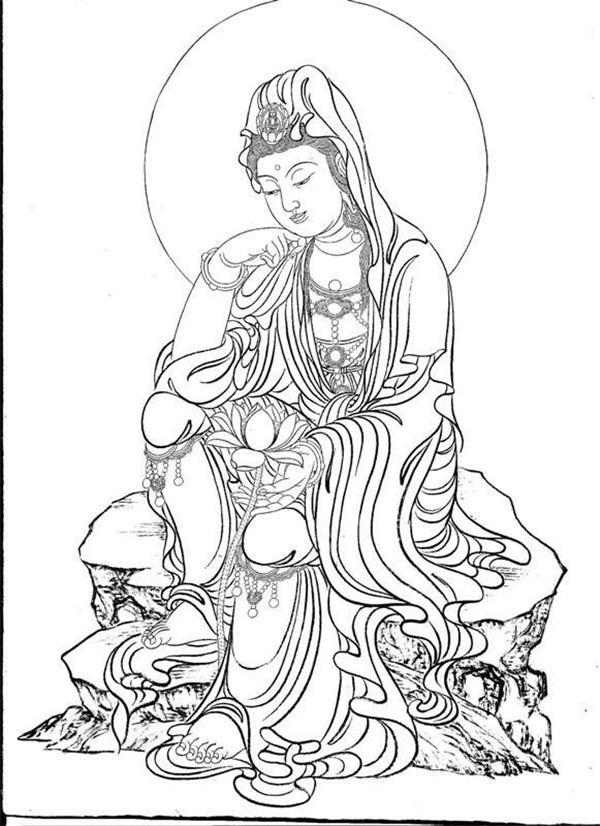 家佳樂(lè)文學(xué)繪畫(huà)技巧白描觀音圖