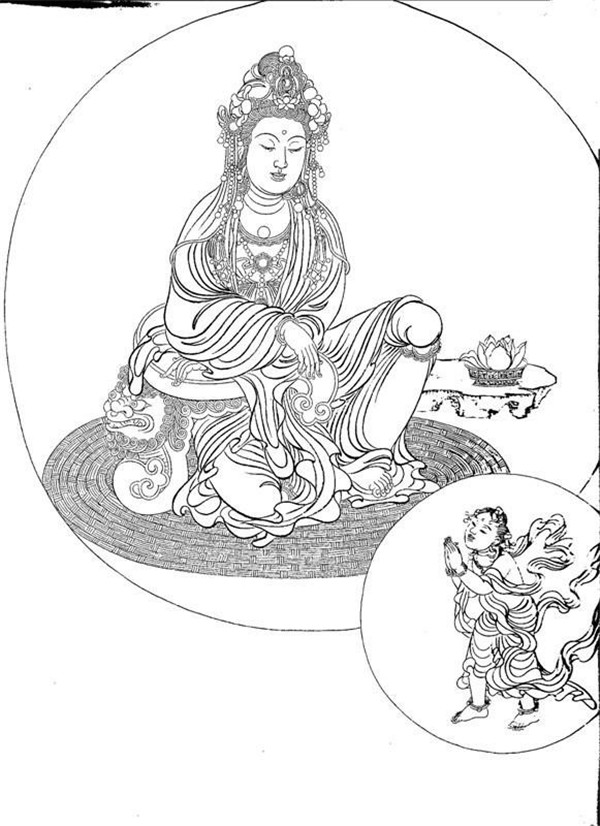 家佳樂(lè)文學(xué)繪畫(huà)技巧白描觀音圖